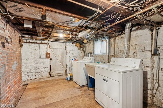 70 Highwood Ave, Englewood City, NJ 07631 - below grade area featuring washer and clothes dryer