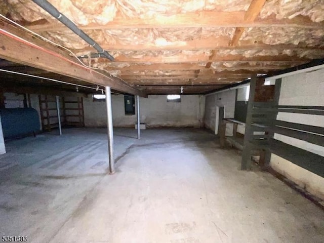 unfinished basement with heating fuel and electric panel