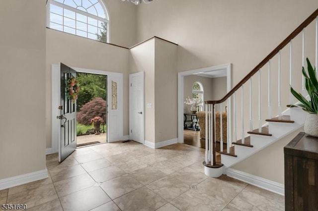 146 Linden Dr, Bernards Twp, NJ 07920 - entryway with stairs and a high ceiling