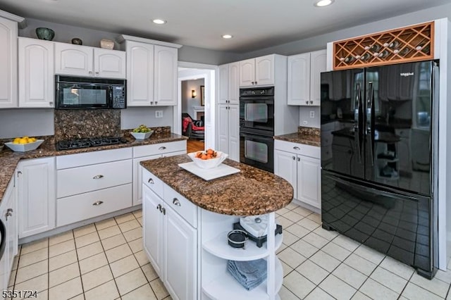 161 Orchard Rd, Montgomery Twp, NJ 08558 - kitchen featuring black appliances, white cabinetry, and open shelves