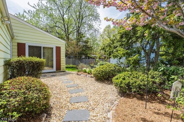 view of yard with fence