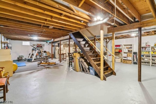basement with stairway