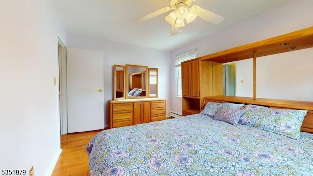 11 Kory Rd, Newton Town, NJ 07860 - bedroom featuring a ceiling fan, light wood finished floors, and baseboard heating