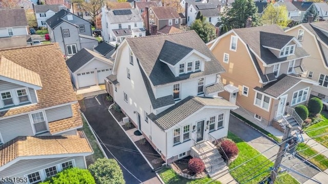 aerial view featuring a residential view