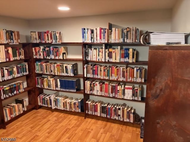 601 Buhler Ct, Pine Beach Boro, NJ 08741 - sitting room with bookshelves, wood finished floors, and recessed lighting