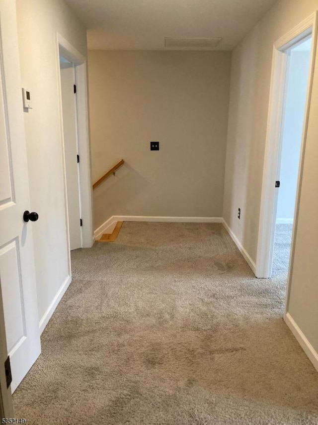22 Joseph Dr, Newton Town, NJ 07860 - hallway featuring carpet floors, baseboards, and an upstairs landing