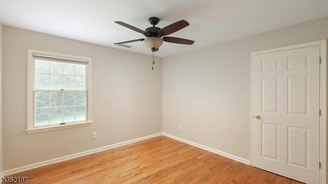 5 Dege Farm Rd, Tewksbury Twp, NJ 07830 - unfurnished room with ceiling fan, baseboards, and light wood finished floors