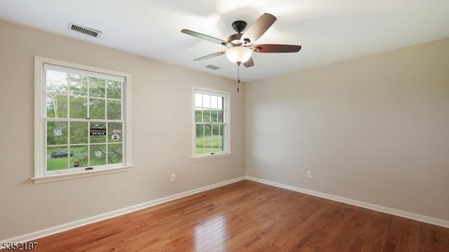 5 Dege Farm Rd, Tewksbury Twp, NJ 07830 - empty room featuring wood finished floors, ceiling fan, and baseboards