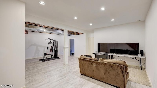 5 Dege Farm Rd, Tewksbury Twp, NJ 07830 - living area featuring wood finished floors, recessed lighting, and baseboards