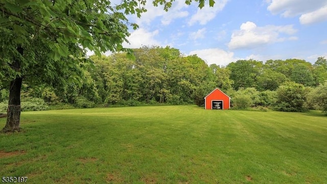 5 Dege Farm Rd, Tewksbury Twp, NJ 07830 - view of green lawn with an outdoor structure and a view of trees
