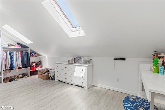 19 Tunnell Rd, Franklin Twp, NJ 08873 - additional living space with vaulted ceiling with skylight and light wood-style floors