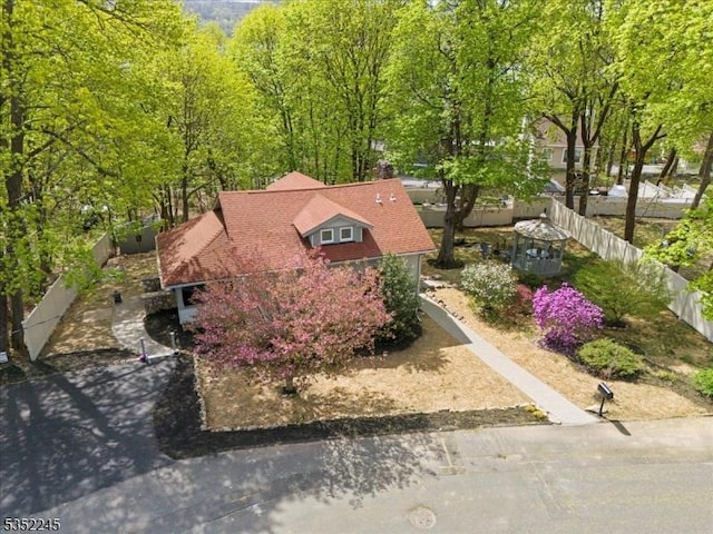 21 Highland Ave, Stanhope Boro, NJ 07874 - view from above of property featuring a heavily wooded area