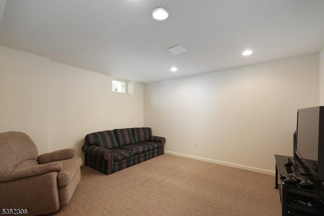 82 Queen Anne Dr, Bernards Twp, NJ 07920 - carpeted living area featuring baseboards and recessed lighting