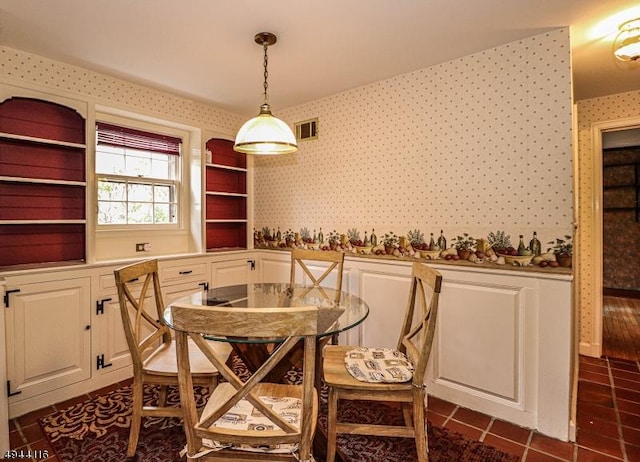1775 Sleepy Hollow Ln, Plainfield City, NJ 07060 - dining area with wallpapered walls and dark tile patterned floors