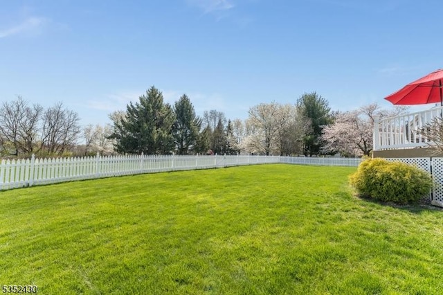 view of yard with fence