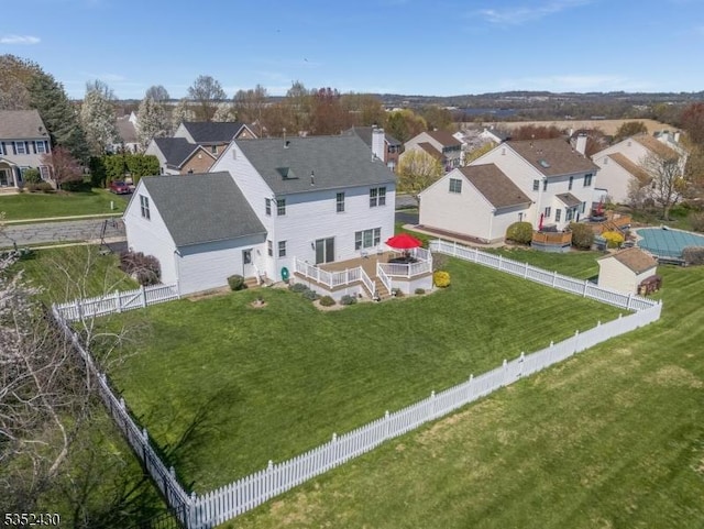 bird's eye view featuring a residential view