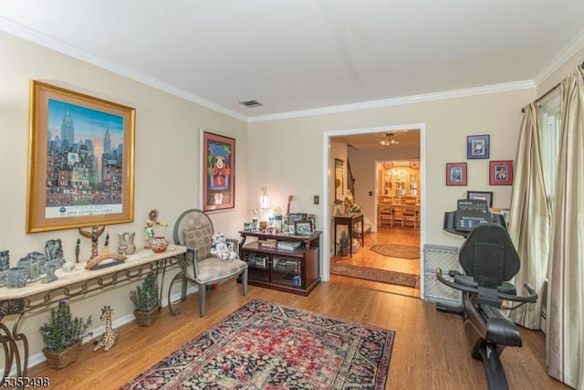 8 Kevin Dr, Mount Olive Twp, NJ 07836 - office space featuring wood finished floors, ornamental molding, and baseboards