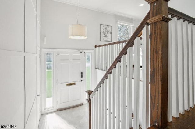 foyer entrance featuring stairs