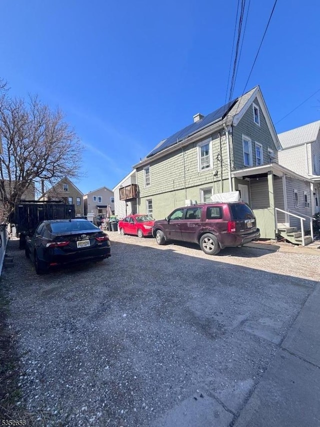 view of road with a residential view