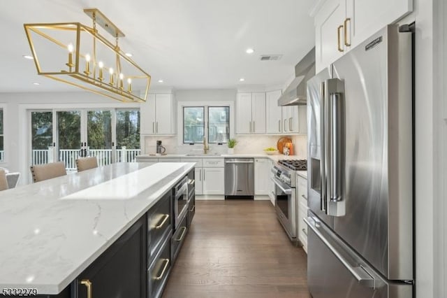 kitchen featuring tasteful backsplash, a sink, white cabinets, appliances with stainless steel finishes, and recessed lighting