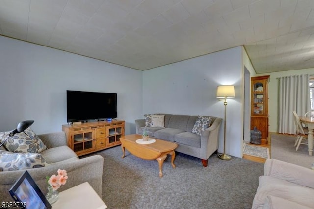 view of carpeted living area
