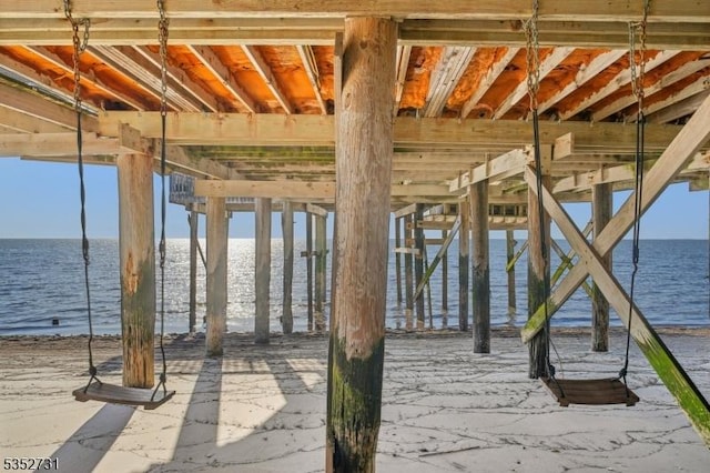 view of dock with a water view and a pier