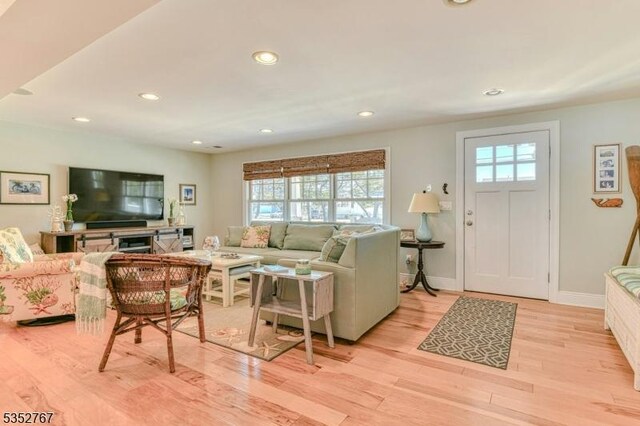 2210 Atlantic Ave, Long Beach Twp, NJ 08008 - living area with recessed lighting, baseboards, and light wood finished floors