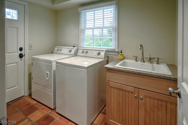 199 W Springtown Rd, Washington Twp, NJ 07853 - laundry room featuring independent washer and dryer, cabinet space, and light tile patterned flooring
