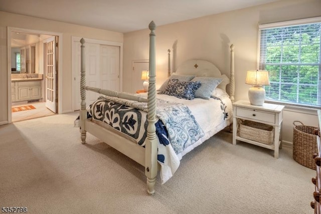 199 W Springtown Rd, Washington Twp, NJ 07853 - bedroom featuring light carpet, ensuite bathroom, and a closet