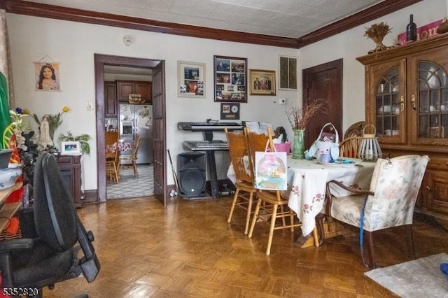 222 Van Buren St, Newark City, NJ 07105 - dining room featuring ornamental molding and visible vents