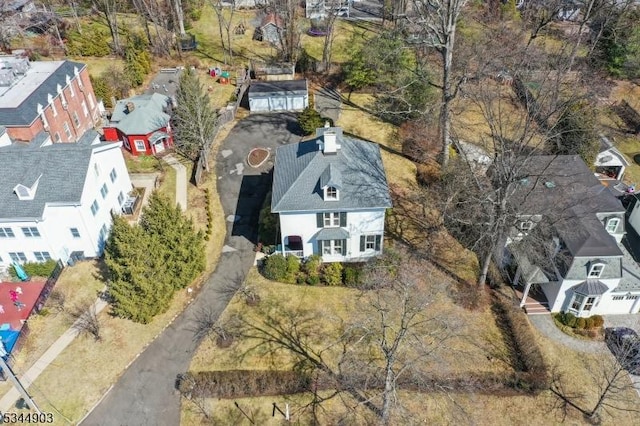 aerial view featuring a residential view