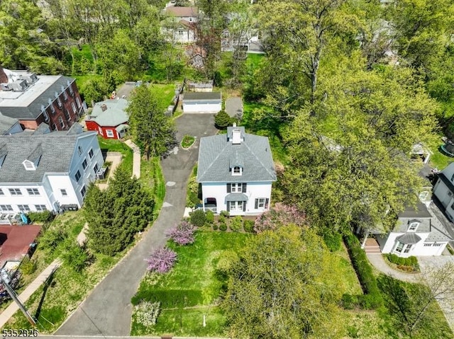 aerial view with a residential view