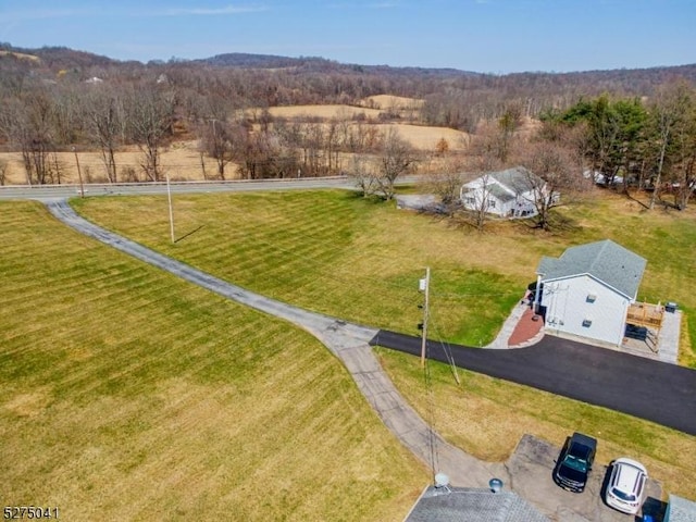aerial view with a rural view