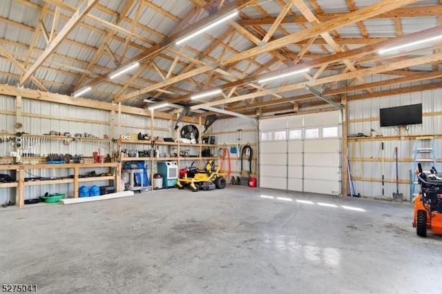 garage featuring metal wall