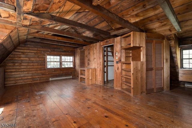 interior space with a baseboard radiator