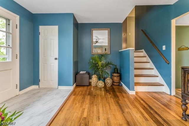 4 Broad View Pl, Raritan Twp, NJ 08822 - entrance foyer with wood finished floors and stairway