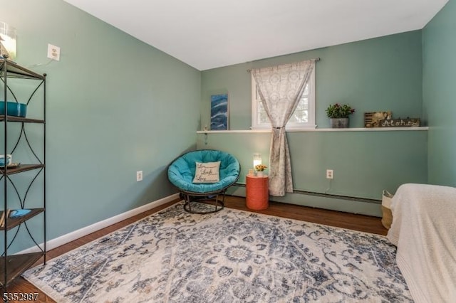 4 Broad View Pl, Raritan Twp, NJ 08822 - sitting room featuring wood finished floors, a baseboard heating unit, and baseboard heating