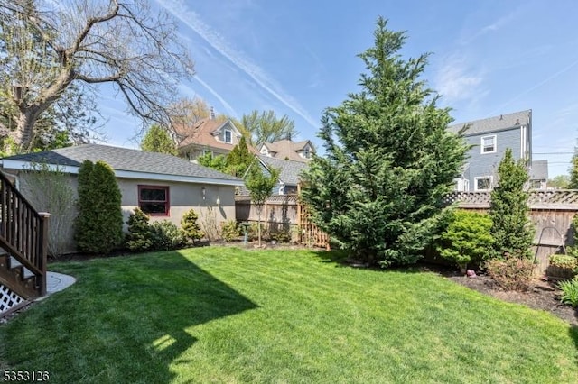 view of yard with fence