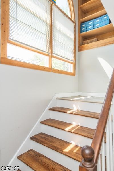 staircase with a wealth of natural light