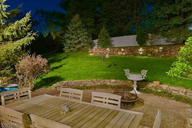 exterior space with a yard