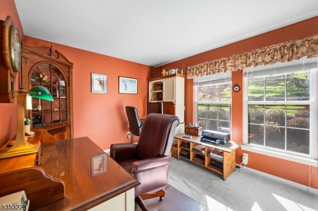 office area with carpet floors