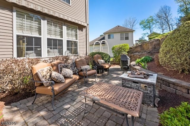view of patio featuring grilling area