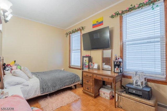 bedroom featuring ornamental molding