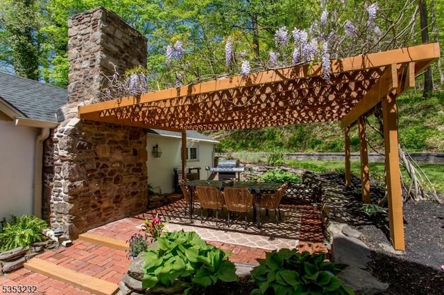 2252 Daniel Bray Hwy, Kingwood Twp, NJ 08559 - view of patio / terrace featuring a pergola and outdoor dining space