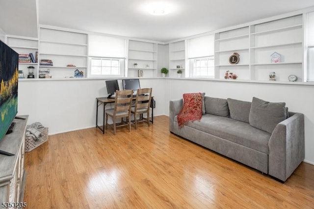 living area featuring wood finished floors