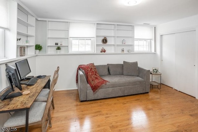 living room with light wood finished floors