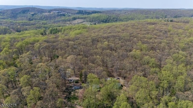 aerial view of property's location with a forest