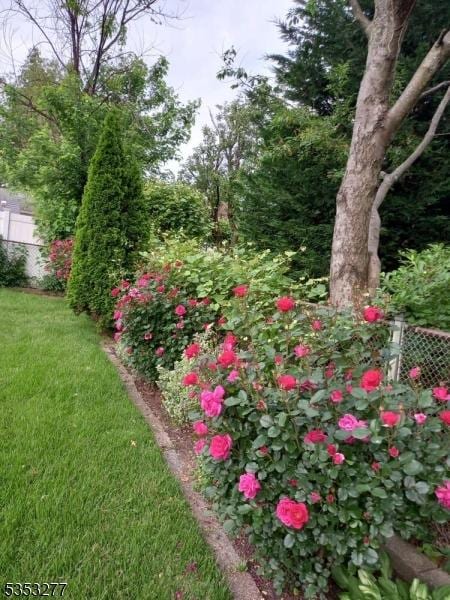 view of yard featuring fence