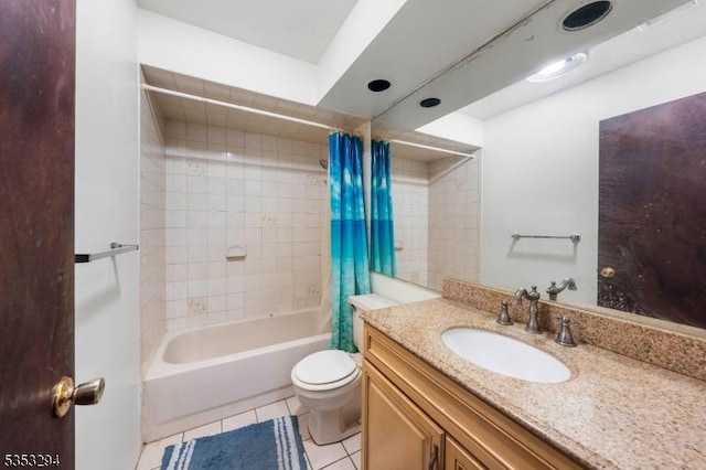 1250 N Broad St Unit A1, Hillside Twp, NJ 07205 - bathroom featuring vanity, toilet, tile patterned flooring, and shower / tub combo with curtain