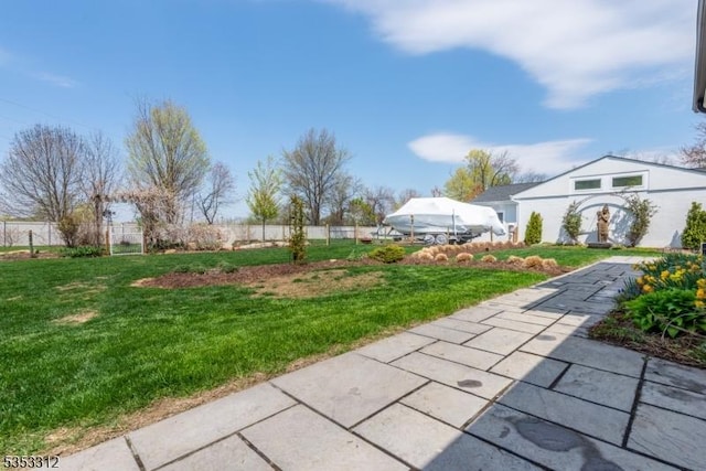 view of yard with fence